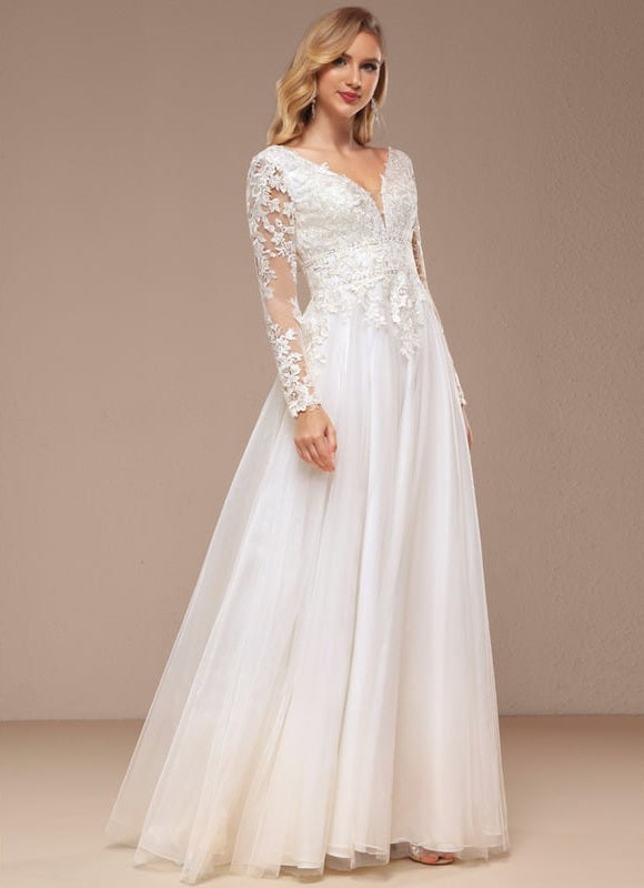 Robe De Soirée Avec Tulle Travaillé - gallery 4