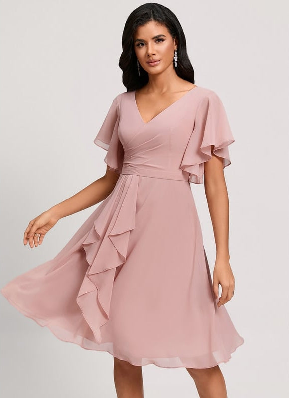 Robe De Soirée Mousseline Rouge