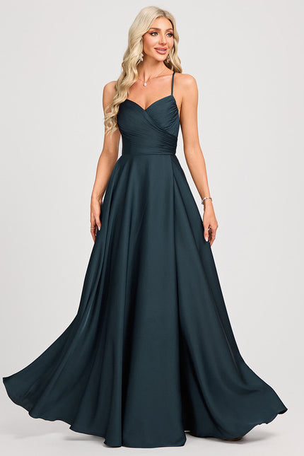 Robe de Soirée Envolée De Satin - gallery 1