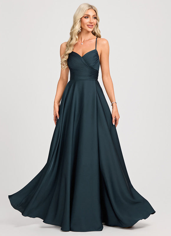 Robe de Soirée Envolée De Satin - gallery 1