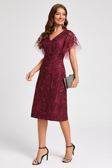 Robe de Soirée Étoilée Bordeaux - gallery 1