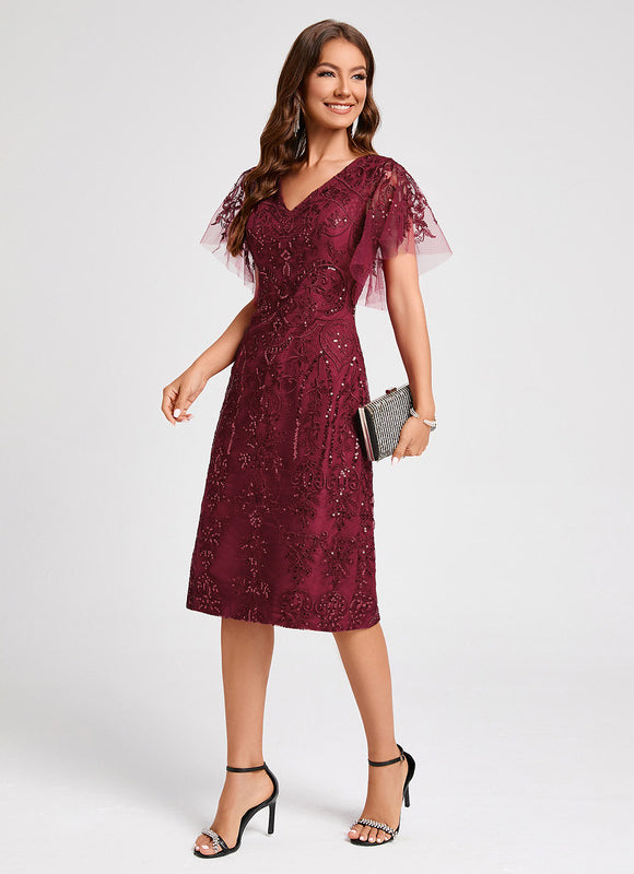 Robe de Soirée Étoilée Bordeaux - gallery 1