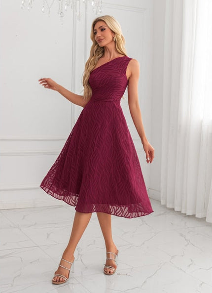 Robe de Soirée Trapèze Bordeaux