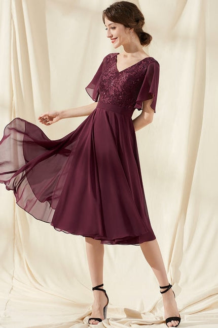 Robe de Soirée Velours Bourgogne Chic - gallery 2