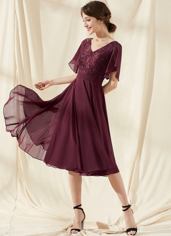 Robe de Soirée Velours Bourgogne Chic - gallery 2