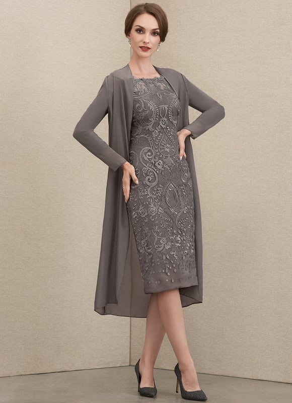 Robe de Soirée Gris Élégance Chic - gallery 4