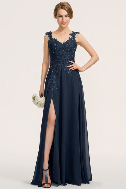 Robe de Soirée Céleste Perlée