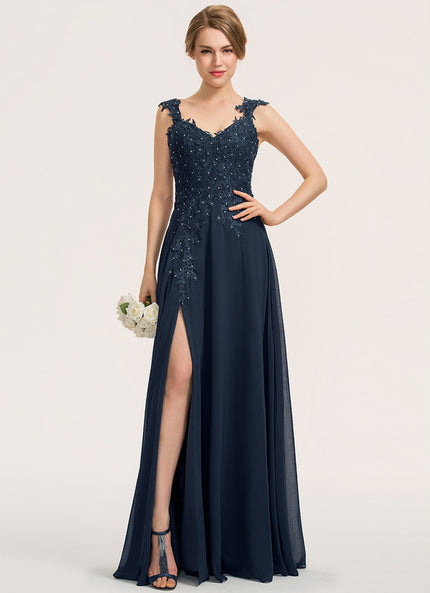 Robe de Soirée Céleste Perlée