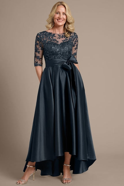 Robe de Soirée Illusion Satinée - gallery 3