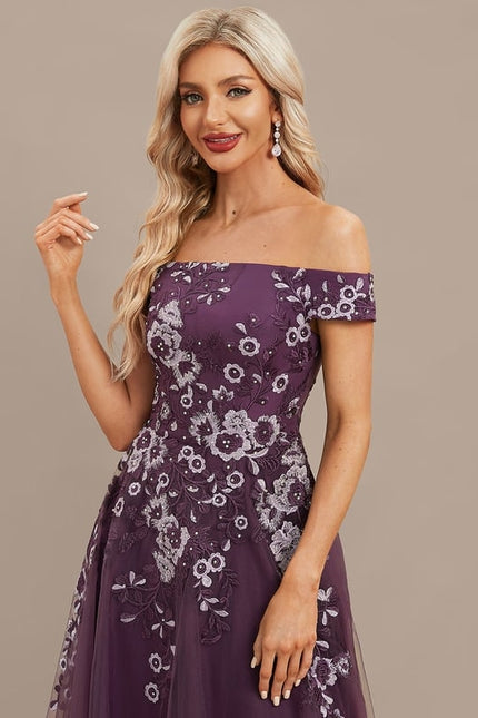Robe de Soirée Élégance Violette Couture - gallery 1