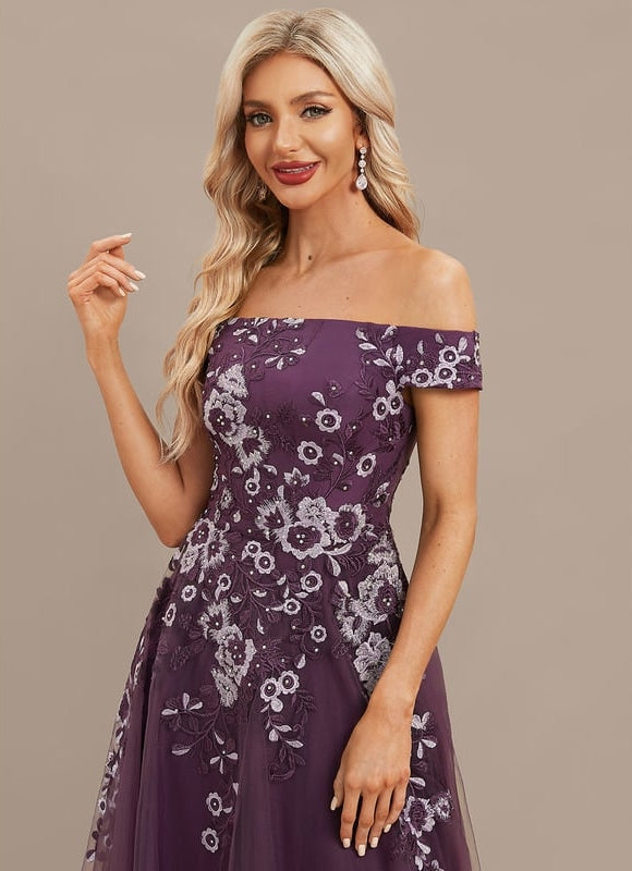 Robe de Soirée Élégance Violette Couture - gallery 1