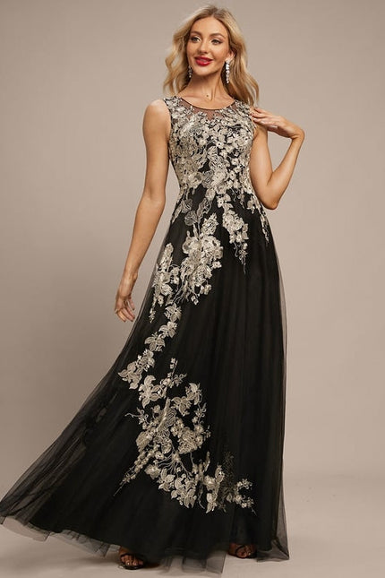 Robe de Soirée Tulle Noir Étoilé - gallery 2