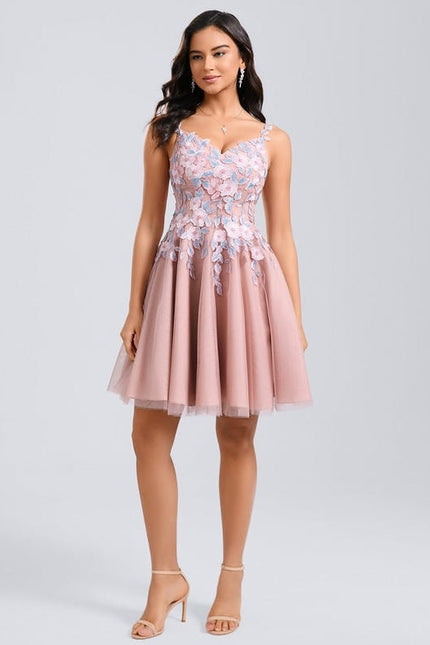Robe de Soirée Fleurie Rosée - gallery 5