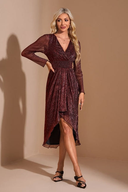 Robe de Soirée Bourgogne Lumineuse