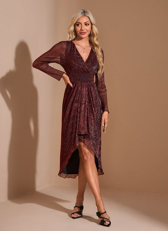 Robe de Soirée Bourgogne Lumineuse