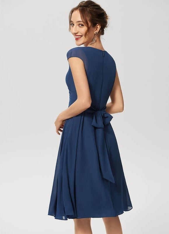Robe De Soirée Mousseline Rouge - gallery 3