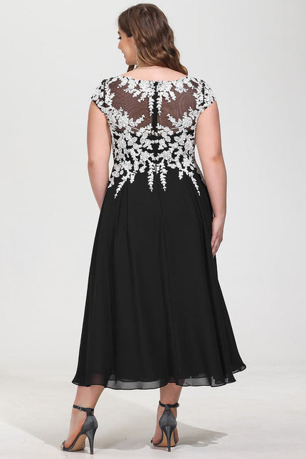 Robe de Soirée Longue Noire Et Blanche Dentelle Mousseline - gallery 9