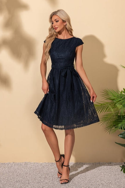 Robe De Soirée Dentelle Bleu - gallery 5