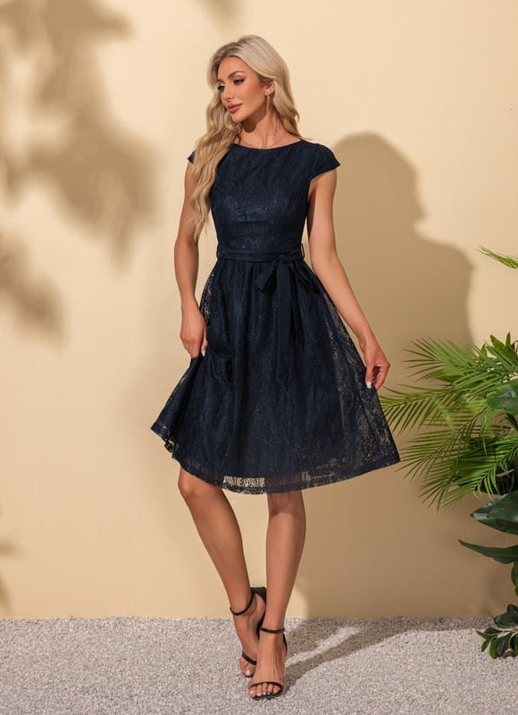 Robe De Soirée Dentelle Bleu - gallery 5