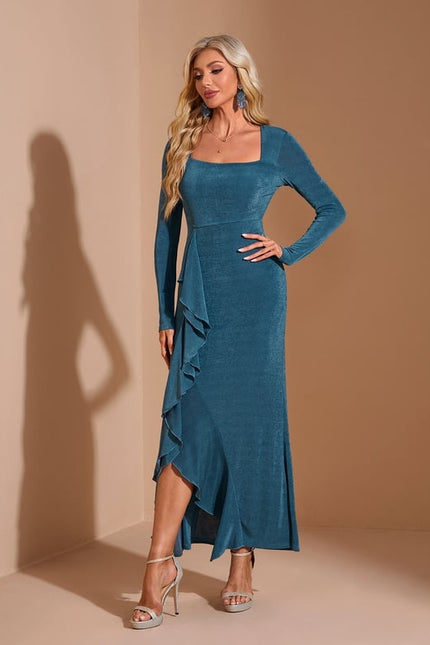 Robe de Soirée Asymétrique Velours - gallery 5