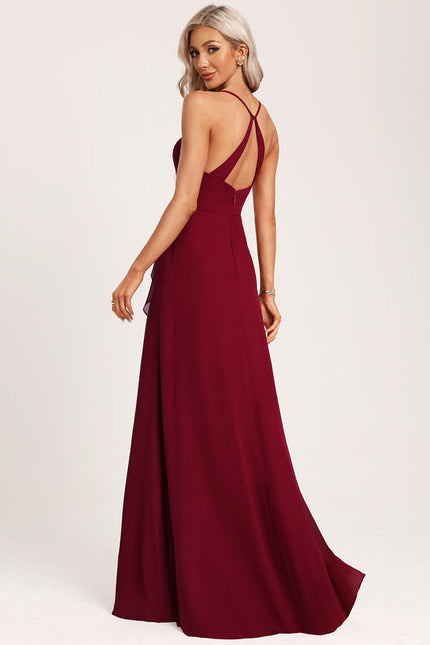Robe de Soirée Mousseline Beige - gallery 3