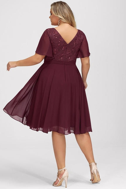 Robe de Soirée Velours Bourgogne Chic - gallery 7