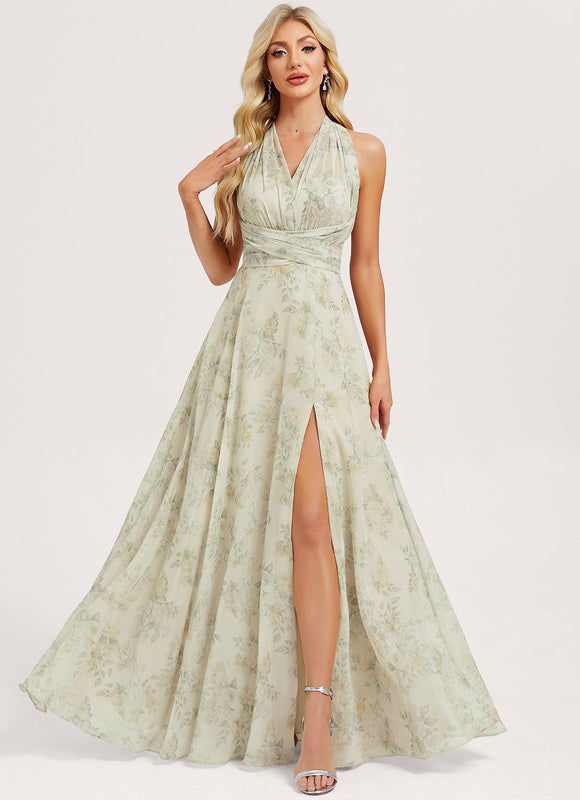 Robe de Soirée Bordeaux Fluide - gallery 4