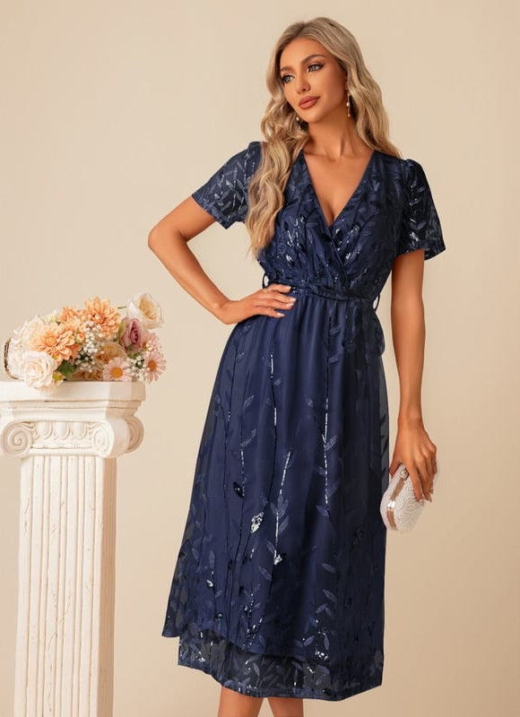 Robe De Soirée Dentelle Rose - gallery 8