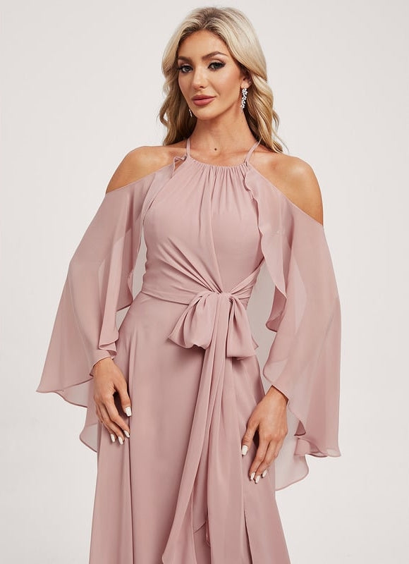 Robe de Soirée Rose Poudré Élégance - gallery 6