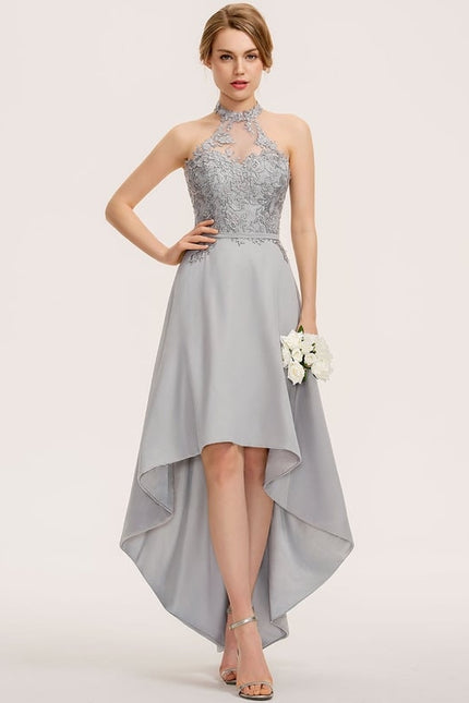 Robe de Soirée Élégance Grise Aérienne - gallery 1