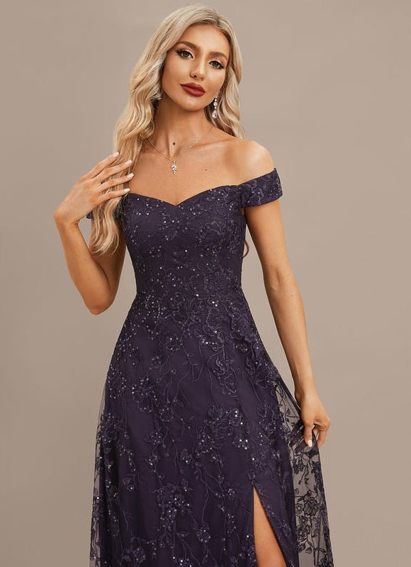 Robe de Soirée Satin Nuit Mystique - gallery 2
