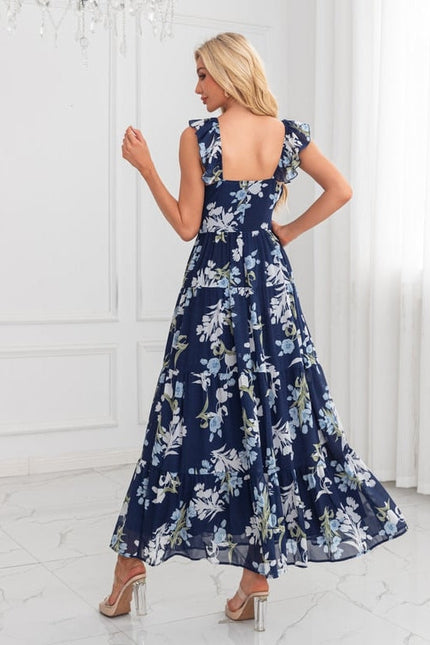 Robe de Soirée Maxi Florale Chic