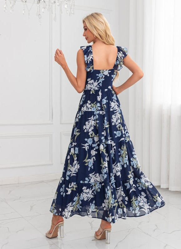Robe de Soirée Maxi Florale Chic