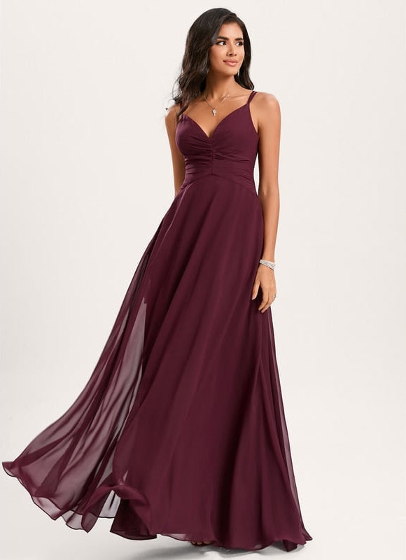 Robe de Soirée Mousseline Beige - gallery 5