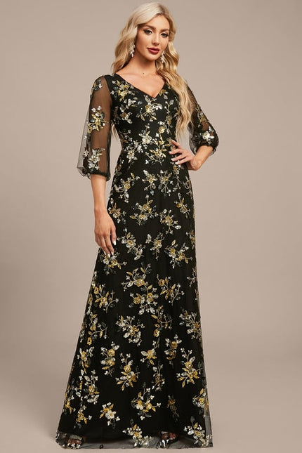 Robe de Soirée Fleurie Éclatante - gallery 5