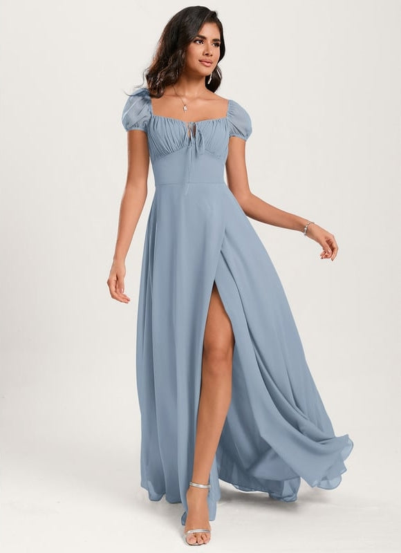 Robe de Soirée Fluide Vert Deau