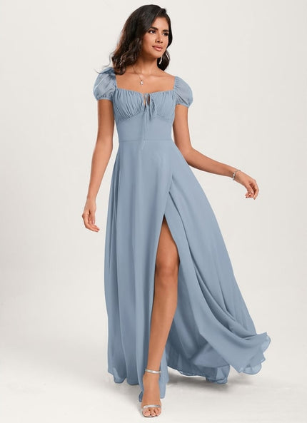 Robe de Soirée Fluide Vert Deau