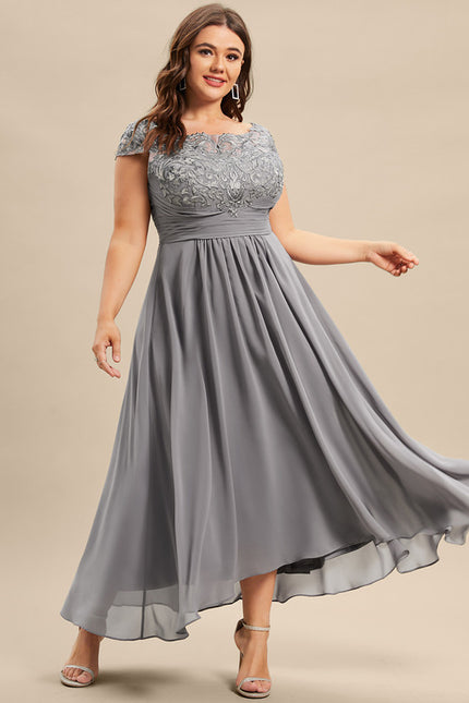 Robe de Soirée Gris Élégant Couture - gallery 5