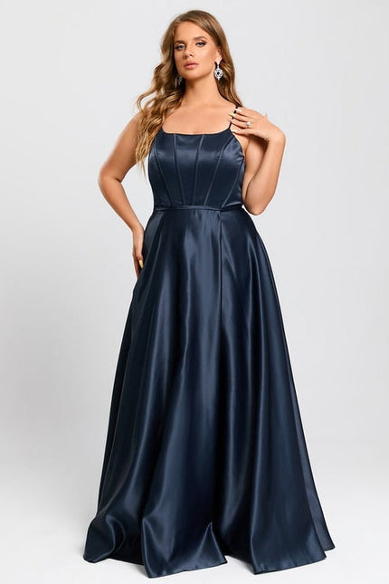 Robe de Soirée Satin Monochrome - gallery 9
