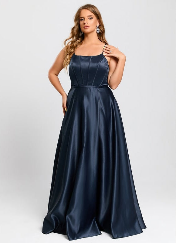 Robe de Soirée Satin Monochrome - gallery 9