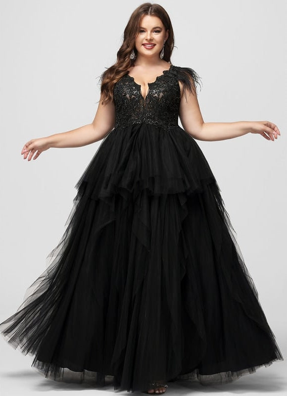 Robe De Soirée Plume Longue - gallery 6