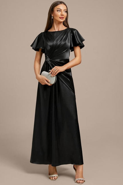 Robe de Soirée Satin Noir Chic - gallery 4