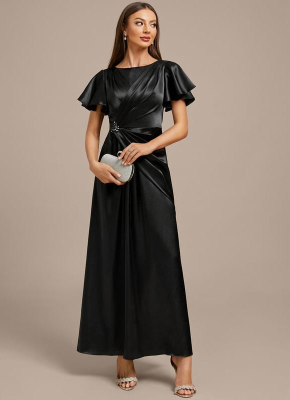 Robe de Soirée Satin Noir Chic - gallery 4