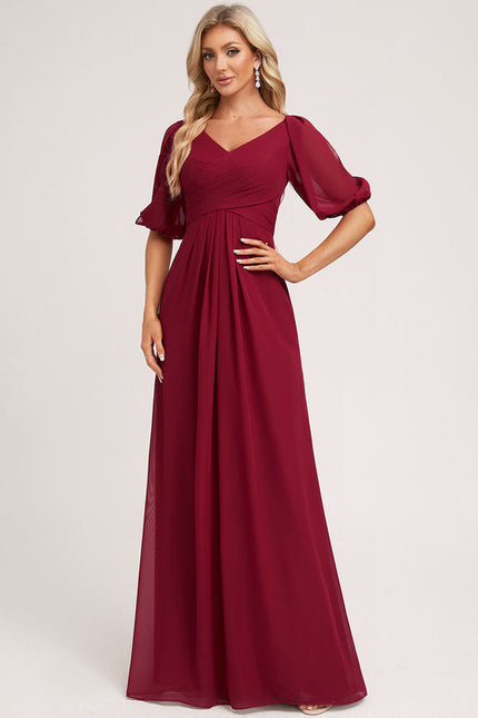 Robe de Soirée Mousseline Beige - gallery 4