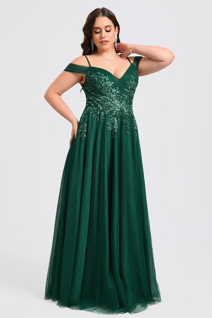 Robe de Soirée Tulle Émeraude - gallery 8