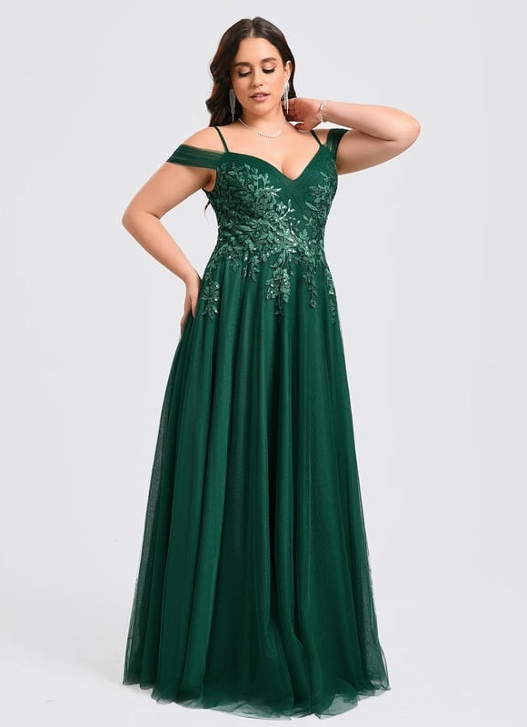 Robe de Soirée Tulle Émeraude - gallery 8