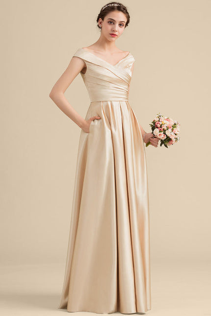 Robe de Soirée Satin Bourgogne - gallery 1
