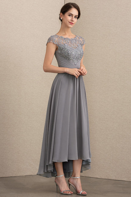 Robe de Soirée Gris Élégant Couture - gallery 1