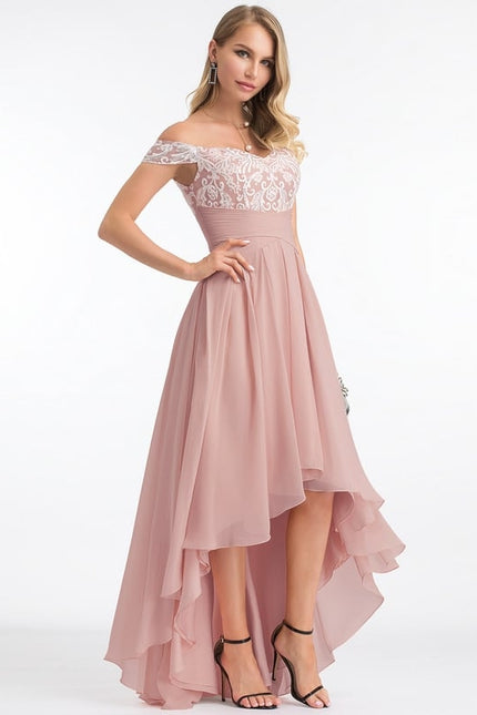 Robe de Soirée Chic Volant Rosé - gallery 6