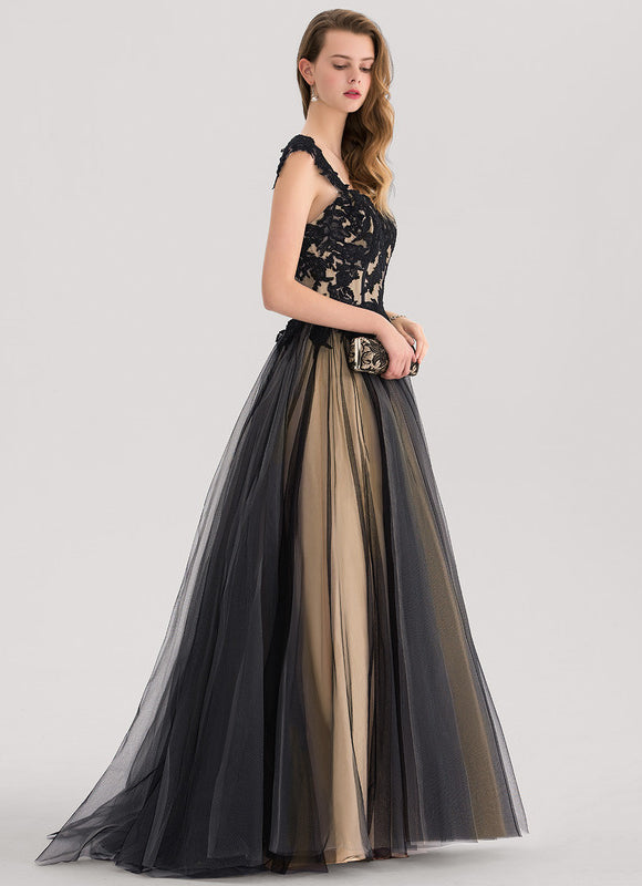 Robe De Soirée Longue Élégante Noir - gallery 2